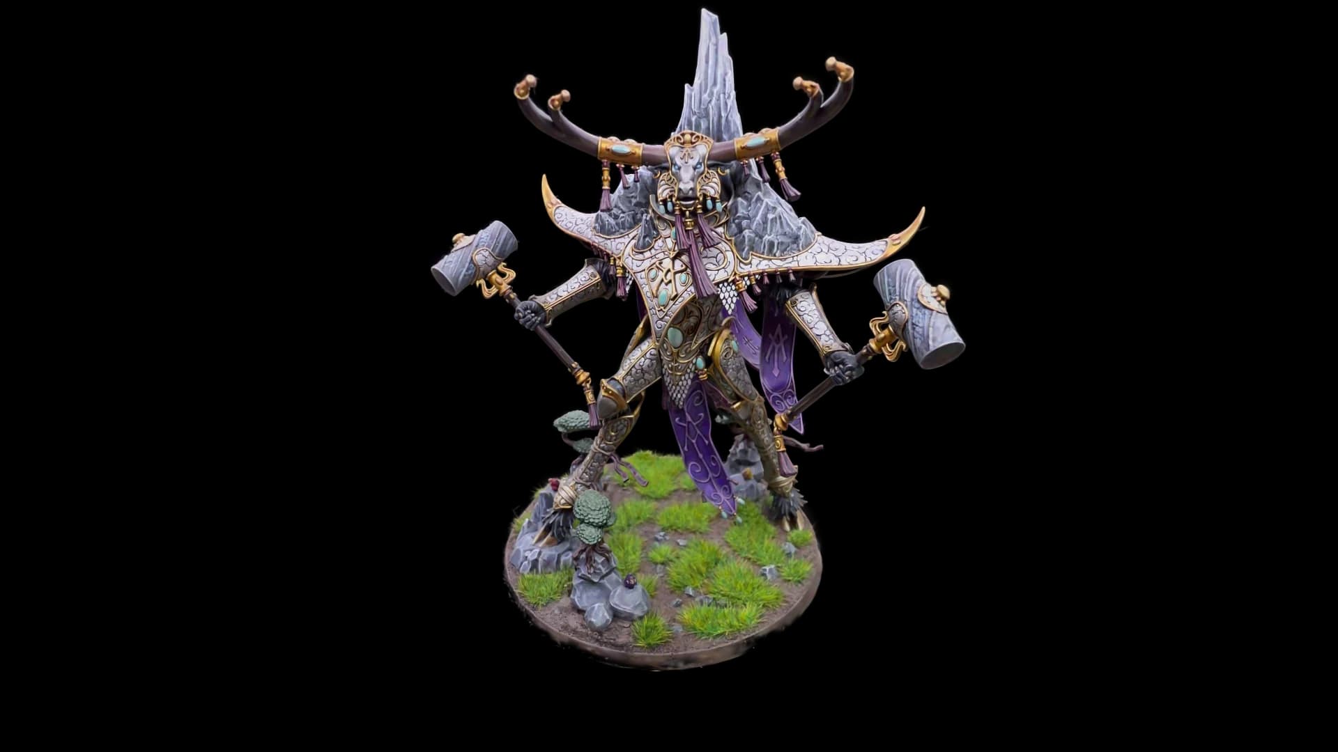 A painted Warhammer miniature, captured in 3D with an iPhone